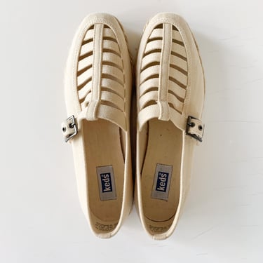 Vintage Cavas Espadrille Shoes by Keds / size 7 