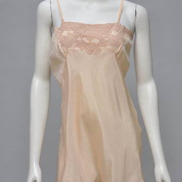 vintage 1930s peach silk step in with lace accents XS/S 