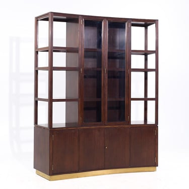 Edward Wormley for Dunbar Model 6027 Mid Century Mahogany and Brass Curved Room Divider - mcm 