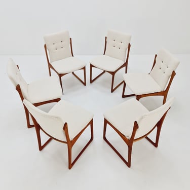 Rare Vintage Danish teak dining charis by Vamdrup Stolefabrik, 1960s, set of 6 