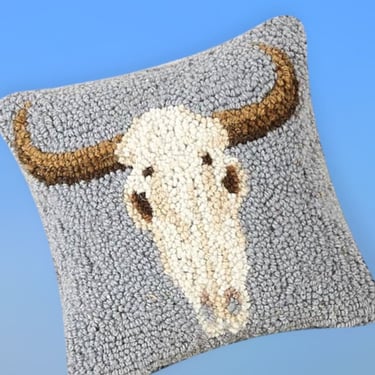 Cow Skull Hook Accent Pillow
