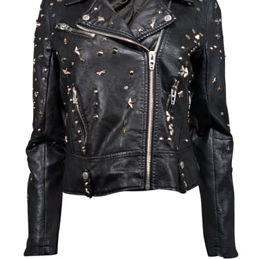 BLANKNYC - Black Studded Vegan Leather Moto Jacket Sz S