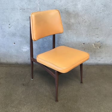 Local Pick Up Long Beach CA LA -  Mid Century Padded Light Orange Metal Accent Desk Chair 