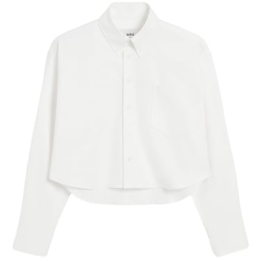 Ami Paris Women Cotton Cropped Shirt