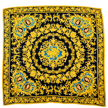 Baroque print silk scarf