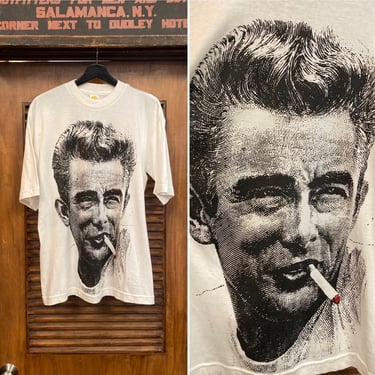 Vintage 1980’s James Dean Artwork Drawn Printed T-Shirt, Rare Design, 80’s Tee Shirt, Vintage Clothing 