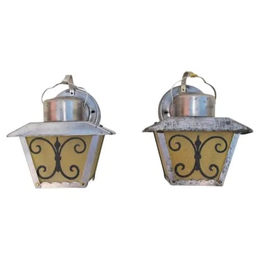 Cute little pair of 1950 outdoor sconces