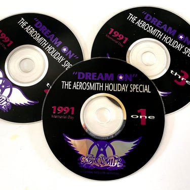 001) AEROSMITH Rare ROCKLINE CDs | Set of 3 | 1991 | Music + Interview Syndicated Rock Radio Show | Music Industry Only Compact Discs 