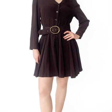 1980s Black Fit and Flare Skater Dress, sz. M