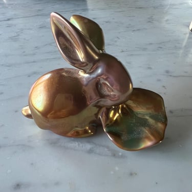 Zsolnay Eosin Bunny Rabbit Figurine Porcelain Hungary 