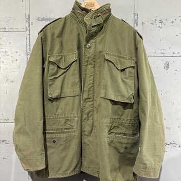 Vintage M65 field jacket og 107 sateen cotton olive green coat military army size medium regular 