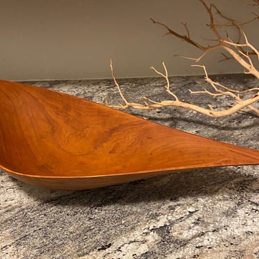 Vintage 60s Mid Century Long Bowl by Emilon Satinwood 