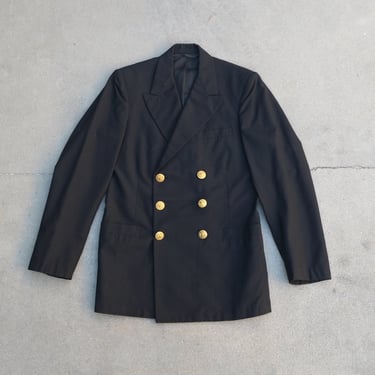 Vintage 1970s U.S. Navy Black Dress Uniform Jacket Size 36R 