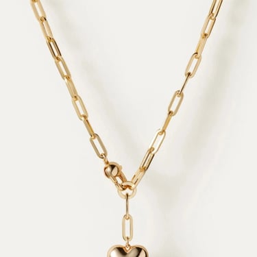 Jenny Bird - Puffy Heart Chain Necklace - Gold