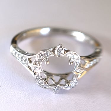 Filigree-Style Semi Mount Engagement Ring