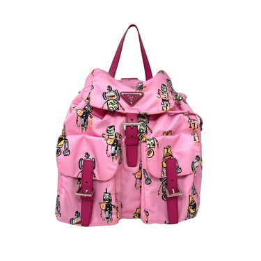 Prada Pink Robot Nylon Backpack