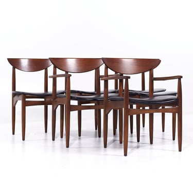 Lane Perception Mid Century Walnut Dining Chairs - Set of 6 - mcm 