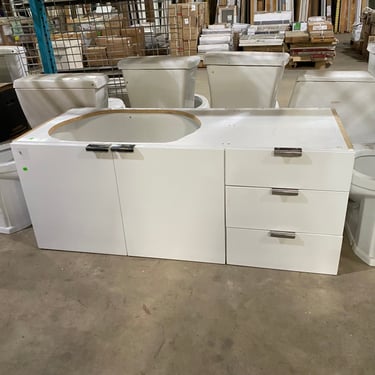 White Modern Floating Vanity Base (2 Available)