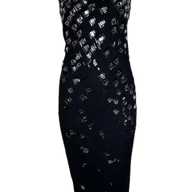 Lanvin Black Sleeveless Knit Gown w/Mirror Appliqués