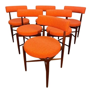 Set of Six Vintage British Mid Century Modern Teak Dining Chairs by G Plan 