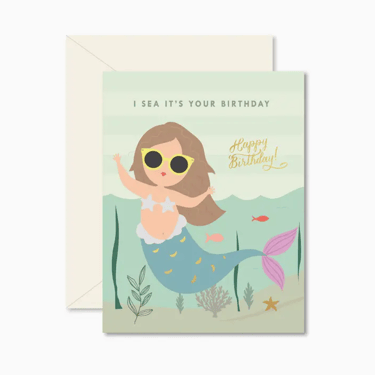 Mermaid I Sea Birthday Greeting Card