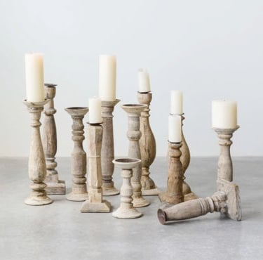 CCO* Found Wood & Metal Candle Holder - Each, Various styles