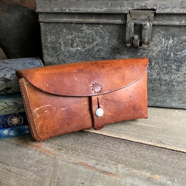 Swiss Army Ammo Pouch, Bag, Case, Hunting, Handmade Leather Hip Bag Belt Pouch, ca 1967 