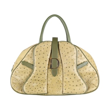Dior Green Ostrich Top Handle Bag