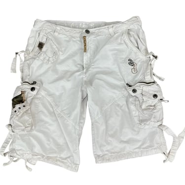 Fusai White Baggy Fit Cargo Shorts Sz 36