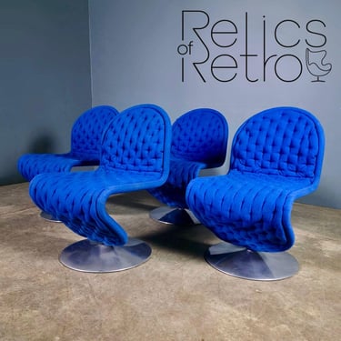 Blue Wool Verner Panton For Fritz Hansen 1-2-3 Series Easy Lounge Chair Mid Century Vintage Retro MCM 