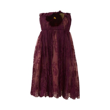 Dolce & Gabbana Purple Lace Floral Dress
