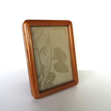Vintage Teak 5 x 7 Danish Modern Picture Frame With Rounded Corners by Rare Woods. 