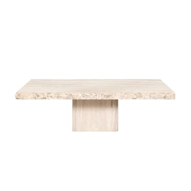 Italian Modernist Live Edge Travertine Coffee Table by Stone International