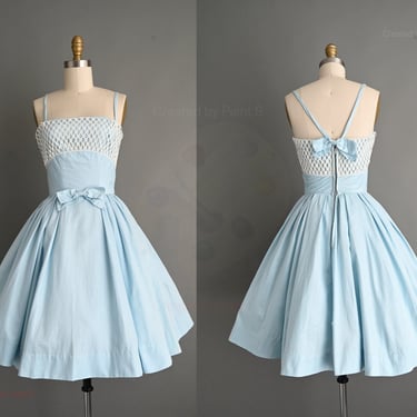 vintage 1950s dress | Lorie Deb Polished Cotton Summer Dress | XS 