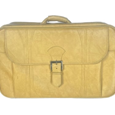 ESCORT American Touristor Luggage, Vintage Yellow Luggage, Retro Luggage, 60s Large Luggage, Yellow Suitcase, Vegan Leather Suitcase 