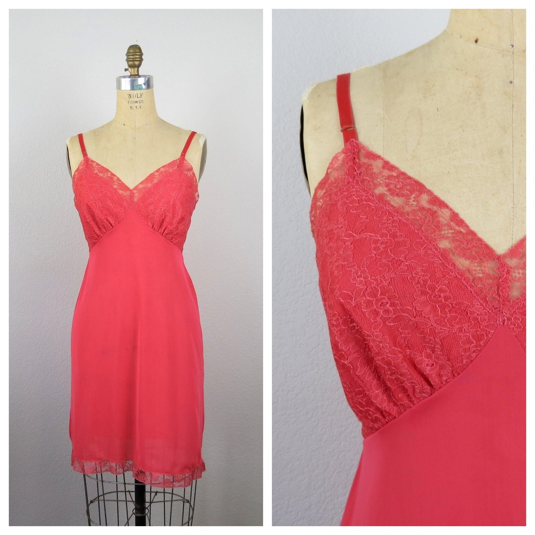 Vintage 1960s dress slip, Kayser Luxite, full slip, slip dress, Swan