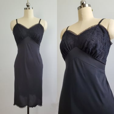 1960s Vanity Fair Slip with Full Lace Cups - 60s Lingerie - Women's Vintage Size Large 