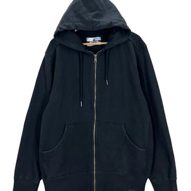 American Giant Black Full Zip Reverse Weave Hoodie Sweatshirt XL Excellent