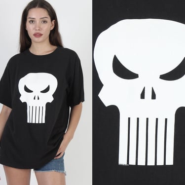 1999 The Punisher Skull T Shirt, Single Stitch Comic Book Tee, 90's Skeleton Graphic Cotton Shirt 