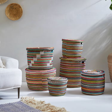 Flat Top Multi-Colored Baskets
