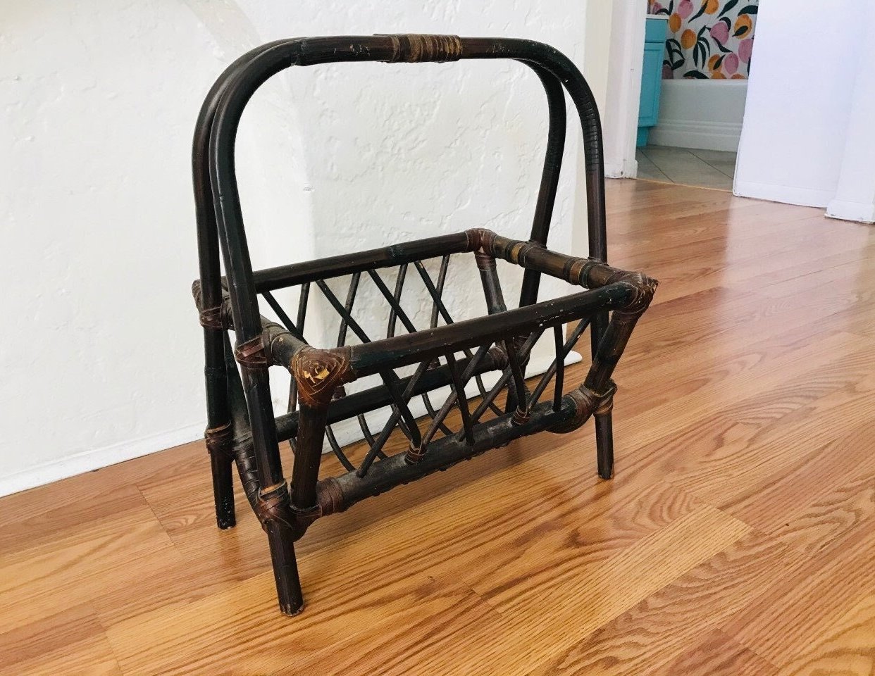 VINTAGE MAGAZINE RACK | Bamboo | Rattan | Cane | Album Rack | 70 ...