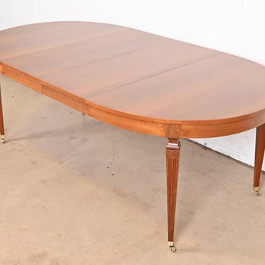 Kindel Furniture French Regency Louis XVI Cherry Wood Extension Dining Table, Newly Refinished
