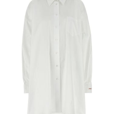 Maison Margiela Woman White Oxford Shirt Dress