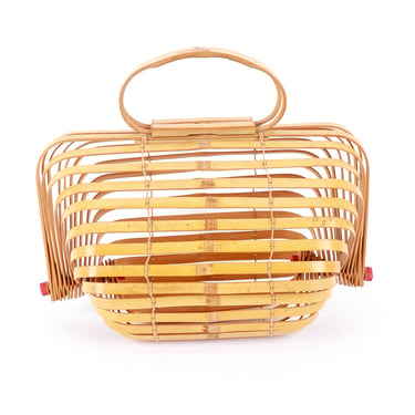 Accordion Bamboo Basket Bag II
