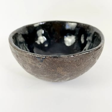 Mid Century Brutalist California Studio Ceramic Pottery Bowl Vessel Signed