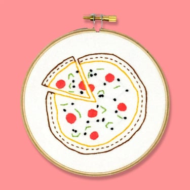 Jenny Lemons Pizza Party Embroidery Kit