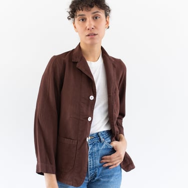 Vintage Hickory Brown Overdye Chore Jacket | Dark Brown Unisex Work Coat Blazer | XS 