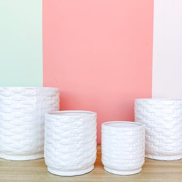 Set of Four Japanese Faux Bamboo Cachepots