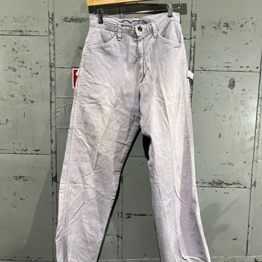 28” 70s Deecee Straight painter pants overdyed lavender Workwear white Well-Worn 