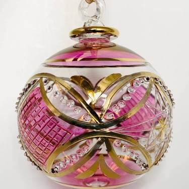 Blown Glass Ornament | Pink Carousel